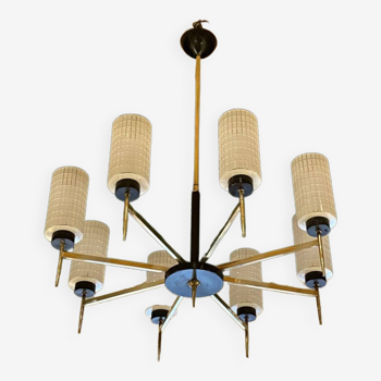 Mid-century brass chandelier