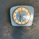 Vintage formica clock rectangular silent wall pendulum "Lora blue"