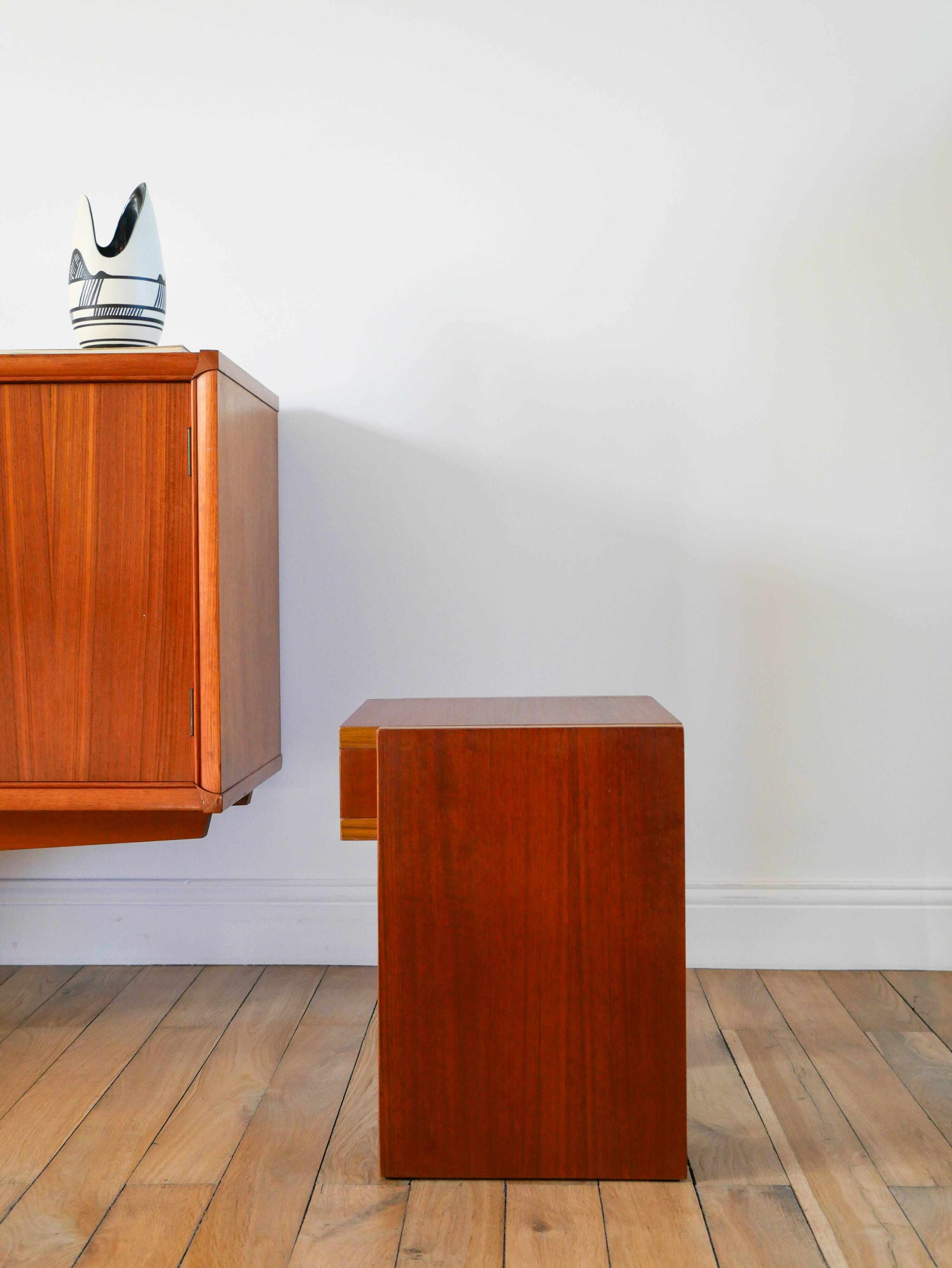 Small teak bedside table, Mid-Century, 1960