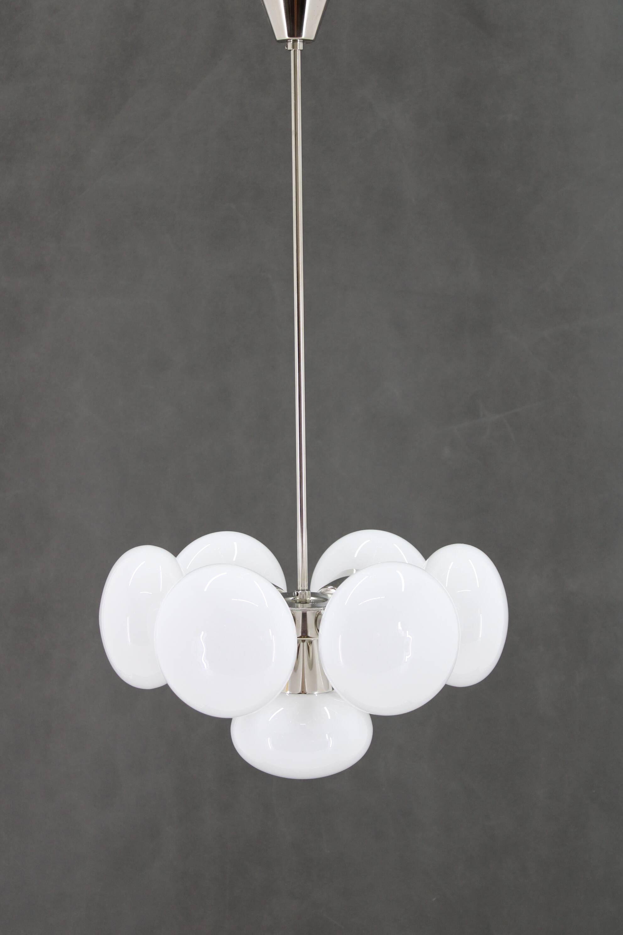 1970s Chrome Plated 7-Flamming Sputnik by Kamenicky Senov, Czechoslovakia