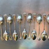 12 mocha spoons , solid silver, Émile Puiforcat