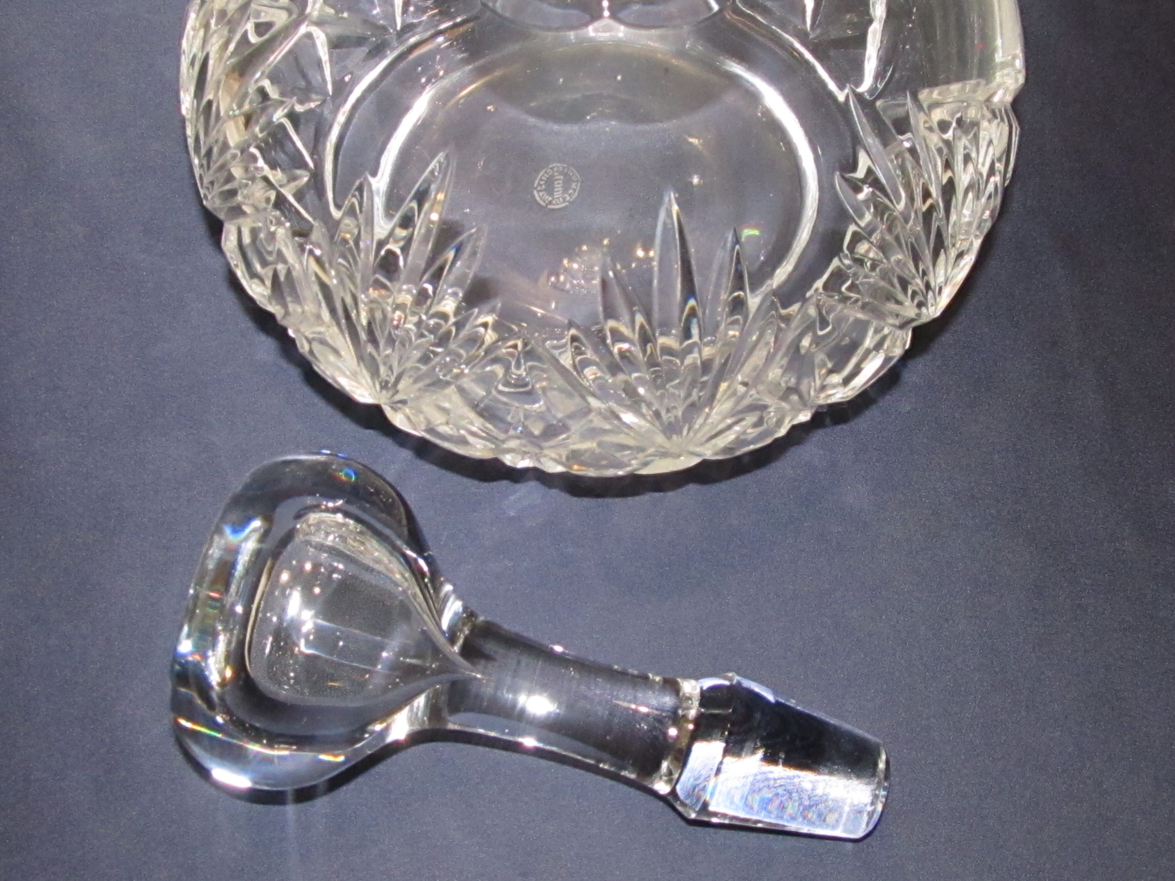 Saint Louis beautiful cut crystal sharp sharpener decanter signed Massenet or Chantilly