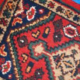 Vintage persian rug hamadan handmade 1.3' x 2' (41cm x 61cm) 1970s, 1c763