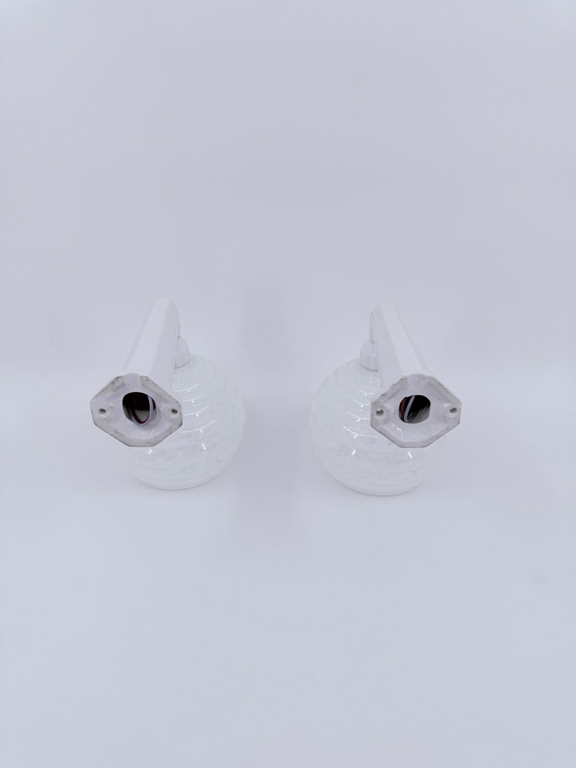 Pair of porcelain Art Deco wall lights