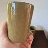 12 gobelets en grès émaillé Digoin vintage