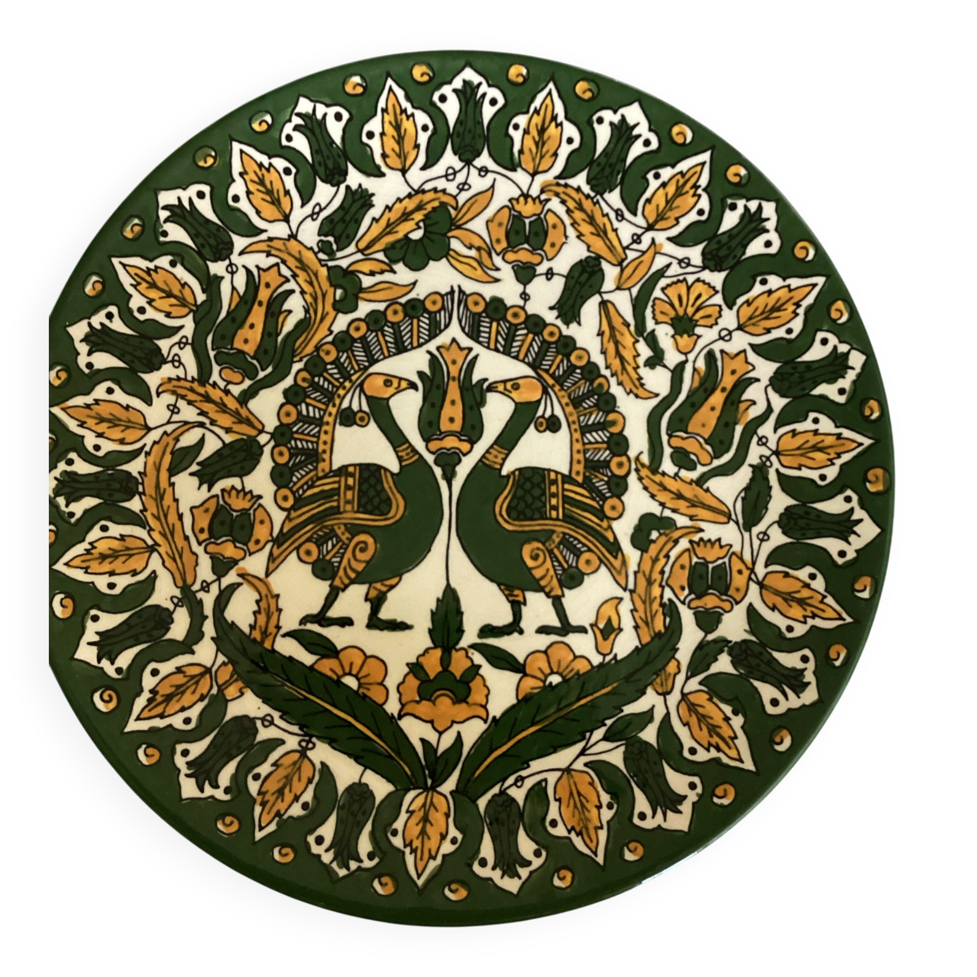 Decorative ceramic plate with bread motif, wall plaque from Jerusalem.