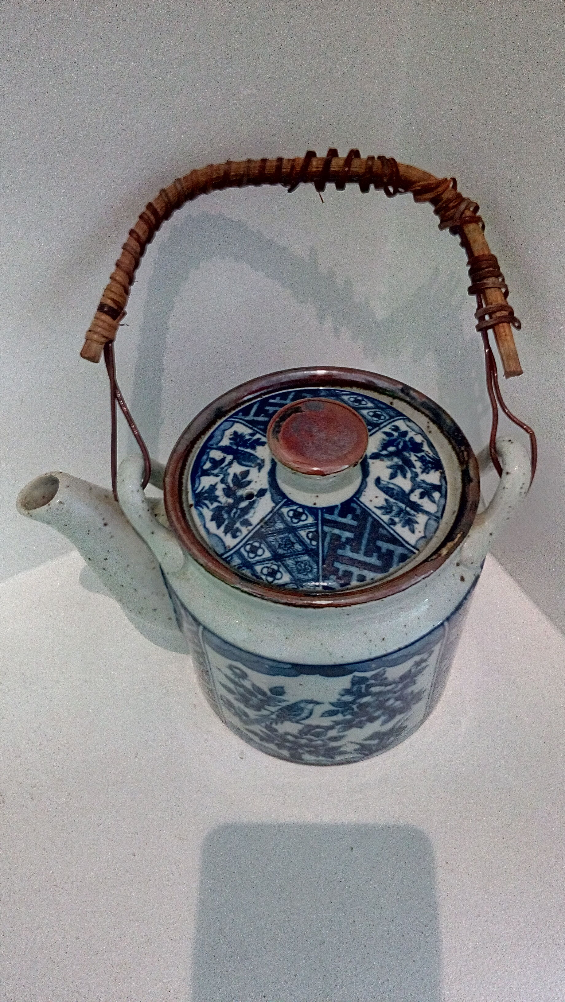 Enamelled stoneware teapot