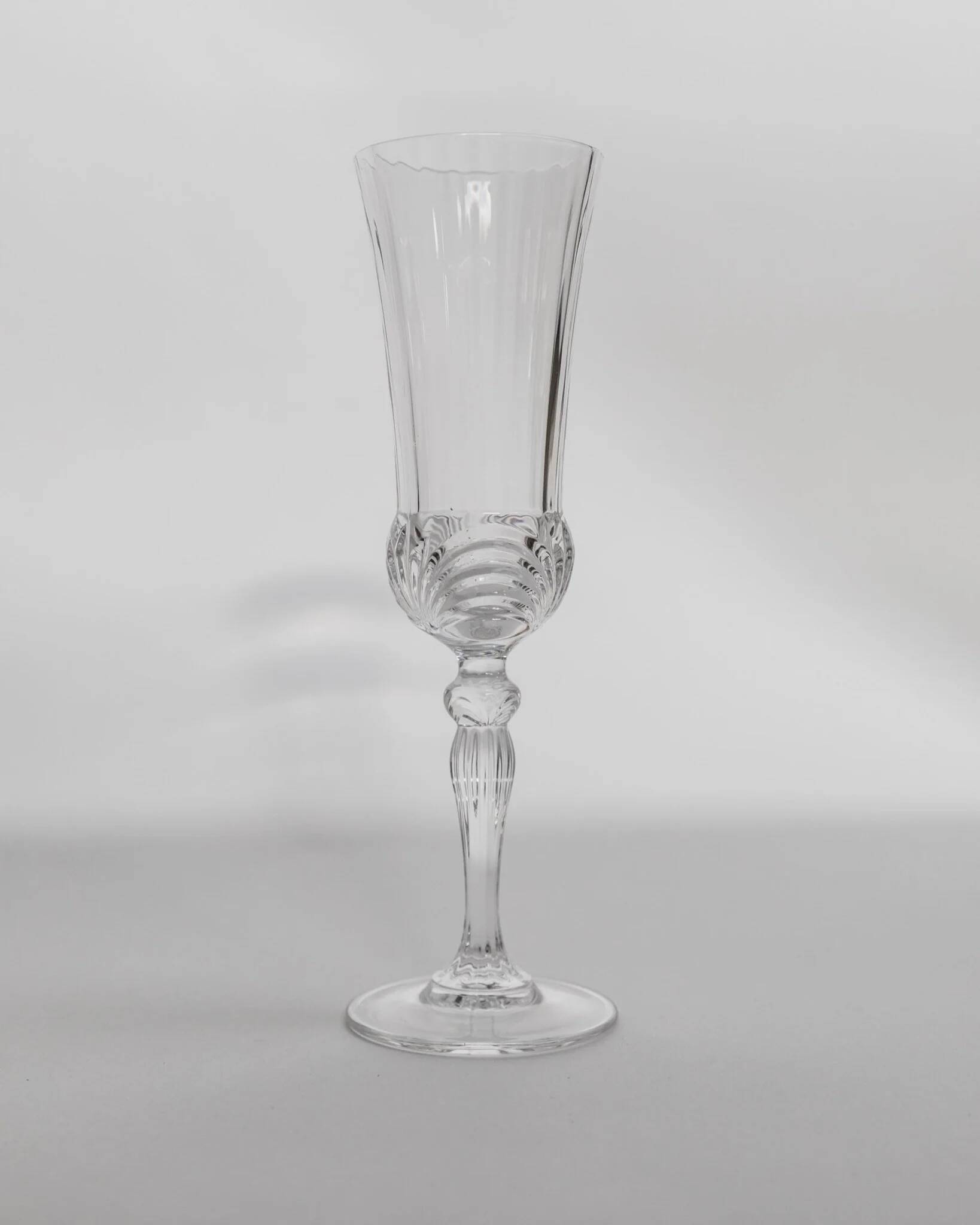Verres à champagne en cristal clair - Ensemble de 8, cristal taillé italien Melodia, barware vintage des années 1980