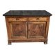 French Louis Philippe walnut buffet with black marble top, France, circa 1840–1860.