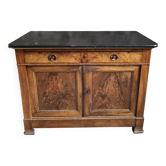 Buffet français Louis Philippe en noyer avec plateau en marbre noir, France, vers 1840–1860