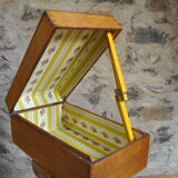 Vintage lined interior wooden long box