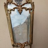 Bronze lantern of Louis XVI style working order - engraved glasses
