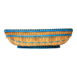 Presentation basket in woven and hand-painted wicker