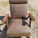 Midcentury green sky armchair