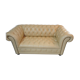 Beige leather chesterfield sofa