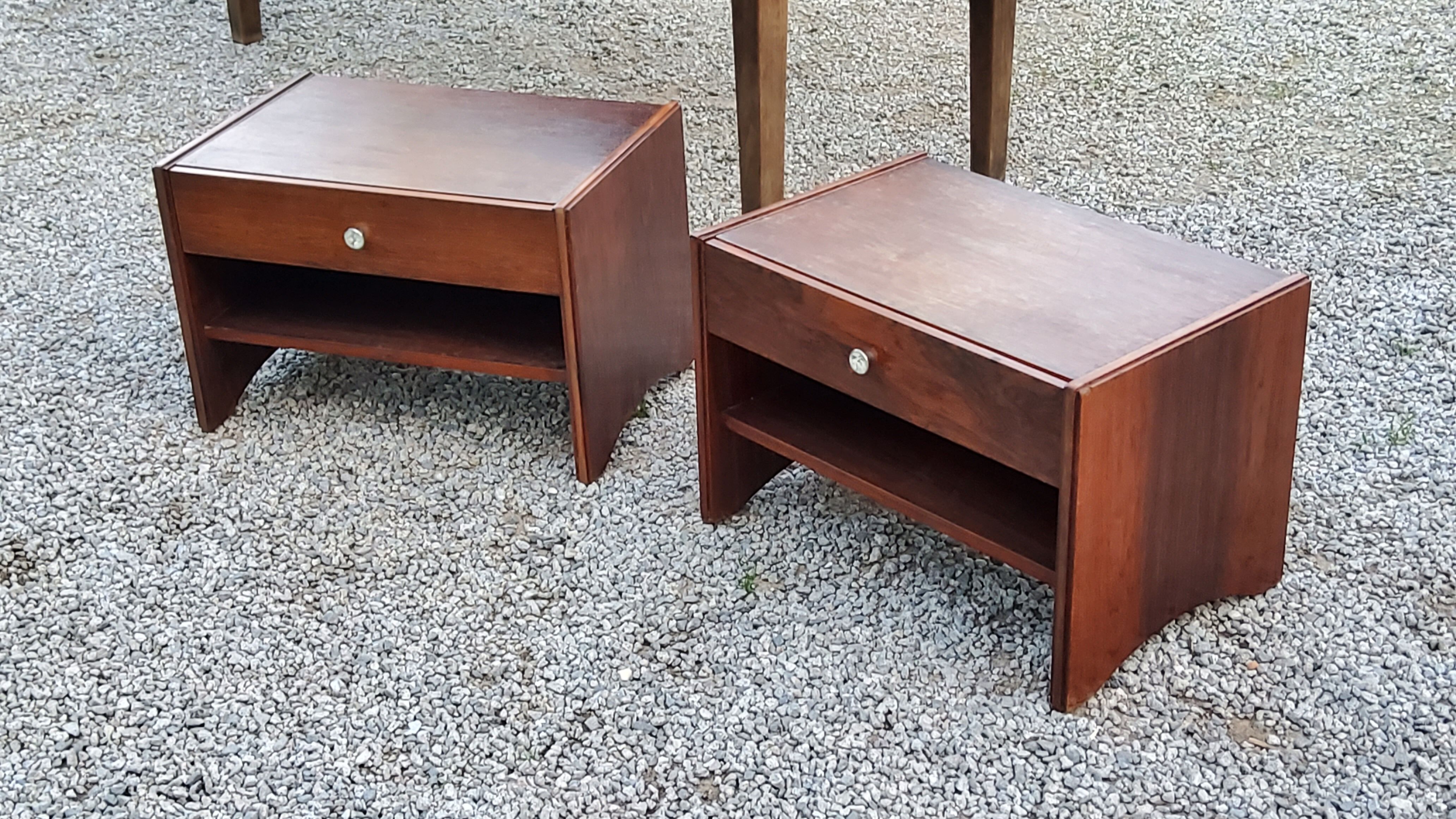 Pair of modernist art deco rosewood bedside tables from the 30s