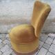 Fauteuil crapaud velour et frange