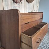 Vintage Scandinavian chest of drawers with compass feet