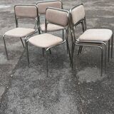 1970s designer chairs in metal and fabric