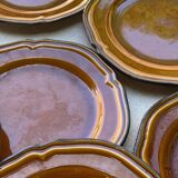 Set of 10 vintage 70s plates in Vallauris handcrafted earthenware