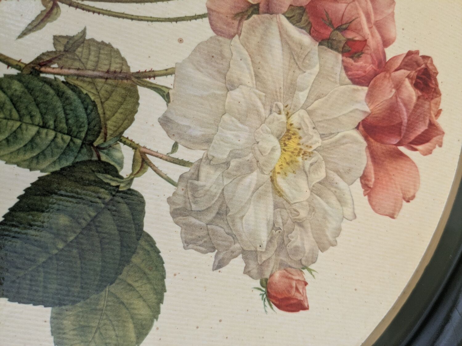 Plateau métal décor floral
