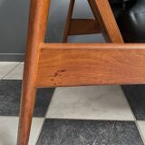 Arne Wahl Iversen Danish Teak chair for Komfort Denmark with Ottoman 1960s