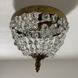 Ceiling lamp basket grapevine and gilded bronze 25 cms