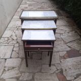 Set of three Louis XVI mahogany nesting tables