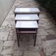 Set of three Louis XVI mahogany nesting tables