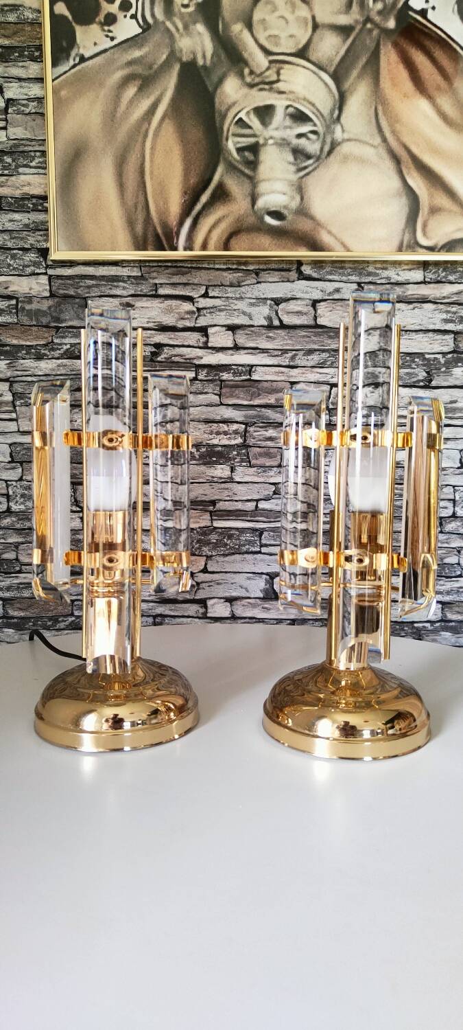 Paire de lampe venini made in italy 1990