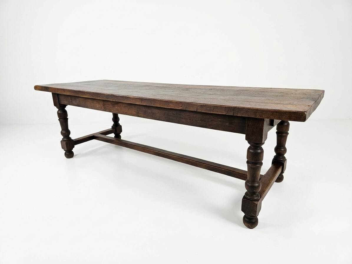 Table de ferme en chêne massif,  250 × 87cm
