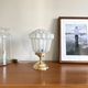 Art deco skyscraper glass globe table lamp and brass foot vintage decoration LAMP-7244