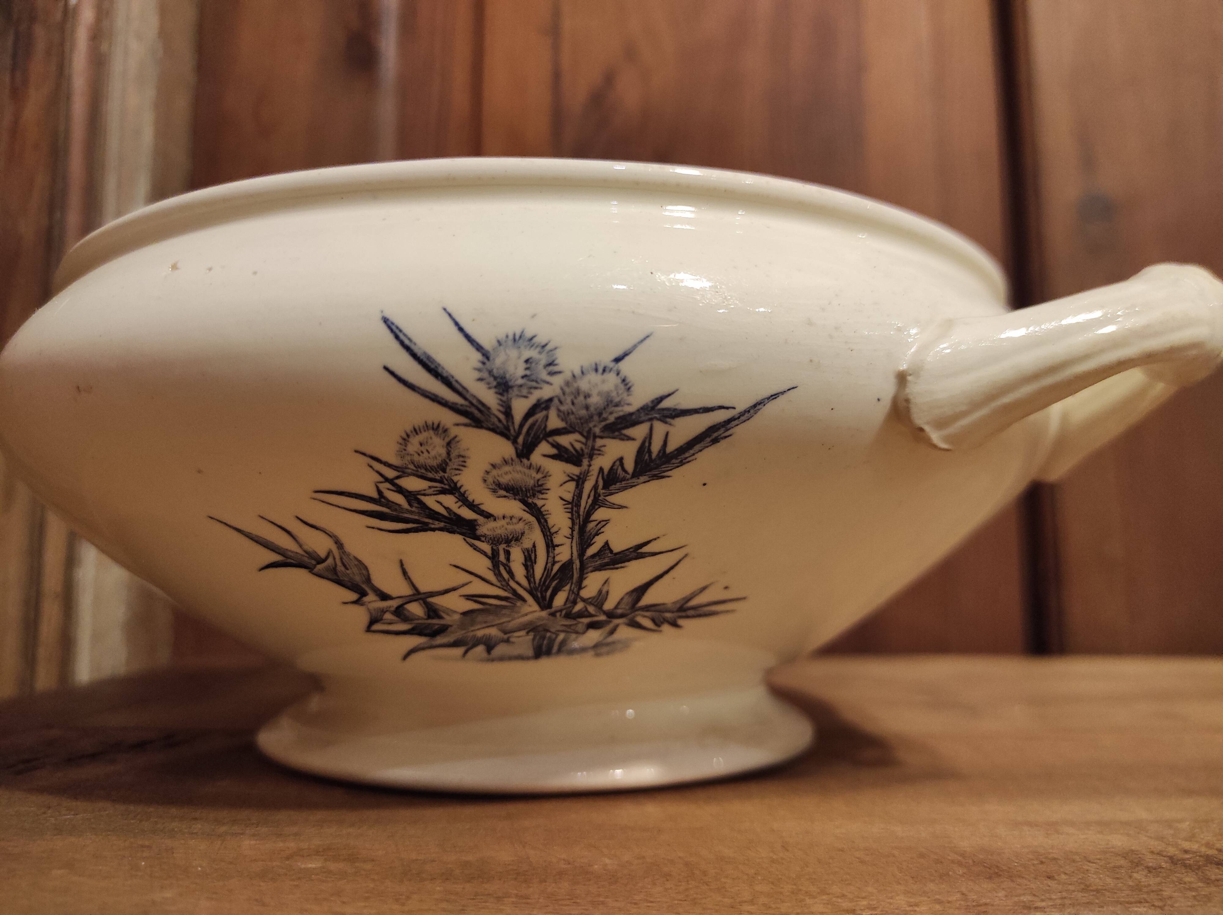 French vintage soup tureen, R. Lafitte, Terre de Fer, Salins