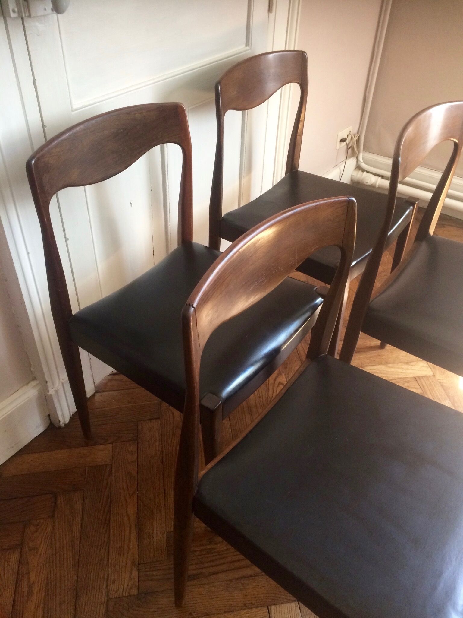Series of four Scandinavian type chairs