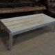 Aluminum and marble coffee table from the 1970s