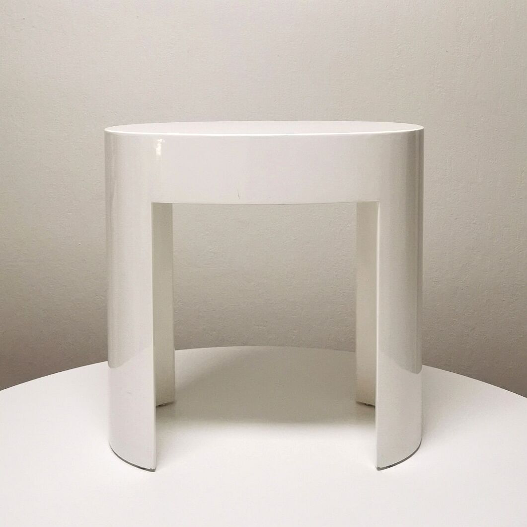 Lacquered wood side table