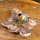 Table lamp, rose gold foliage
