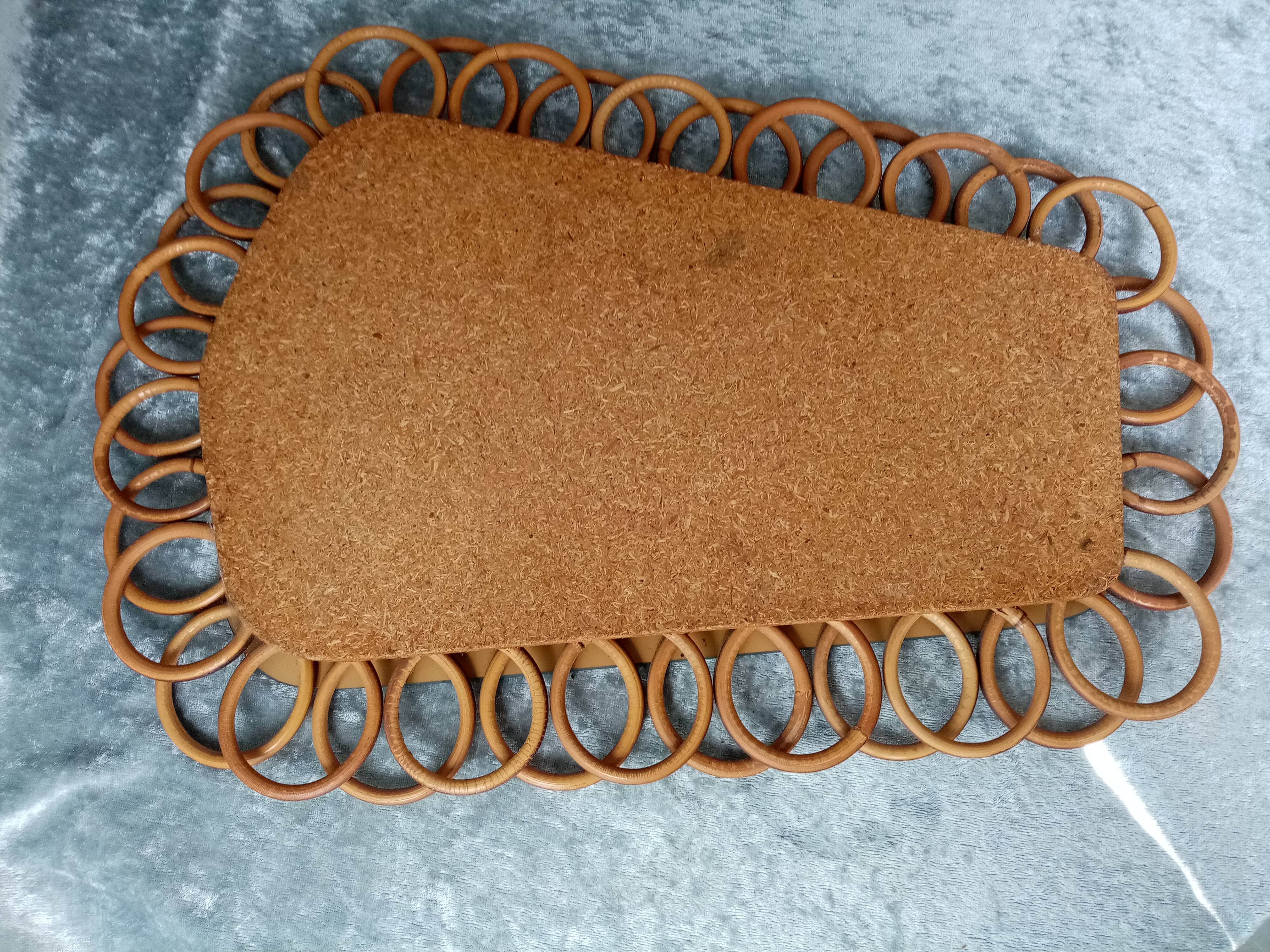 Vintage rattan mirror 1950-70