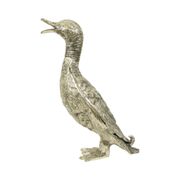 Sculpture de canard en métal de couleur argenté de style Mauro Manetti, années 1970