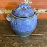 Apothecary pot + old lid peggy la bathie glazed polychrome stoneware
