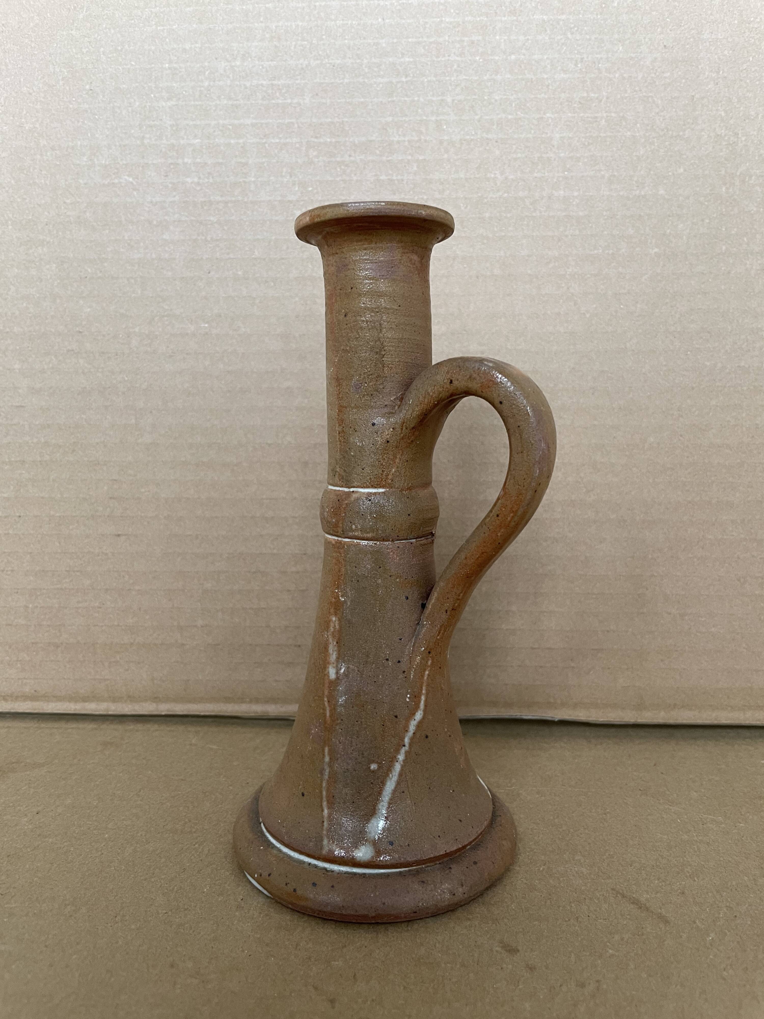 Bougeoir en grès émaillé vintage