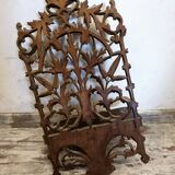 Carved wooden wall shelf