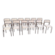 Set of 12 vintage Danish metal and fabric chairs