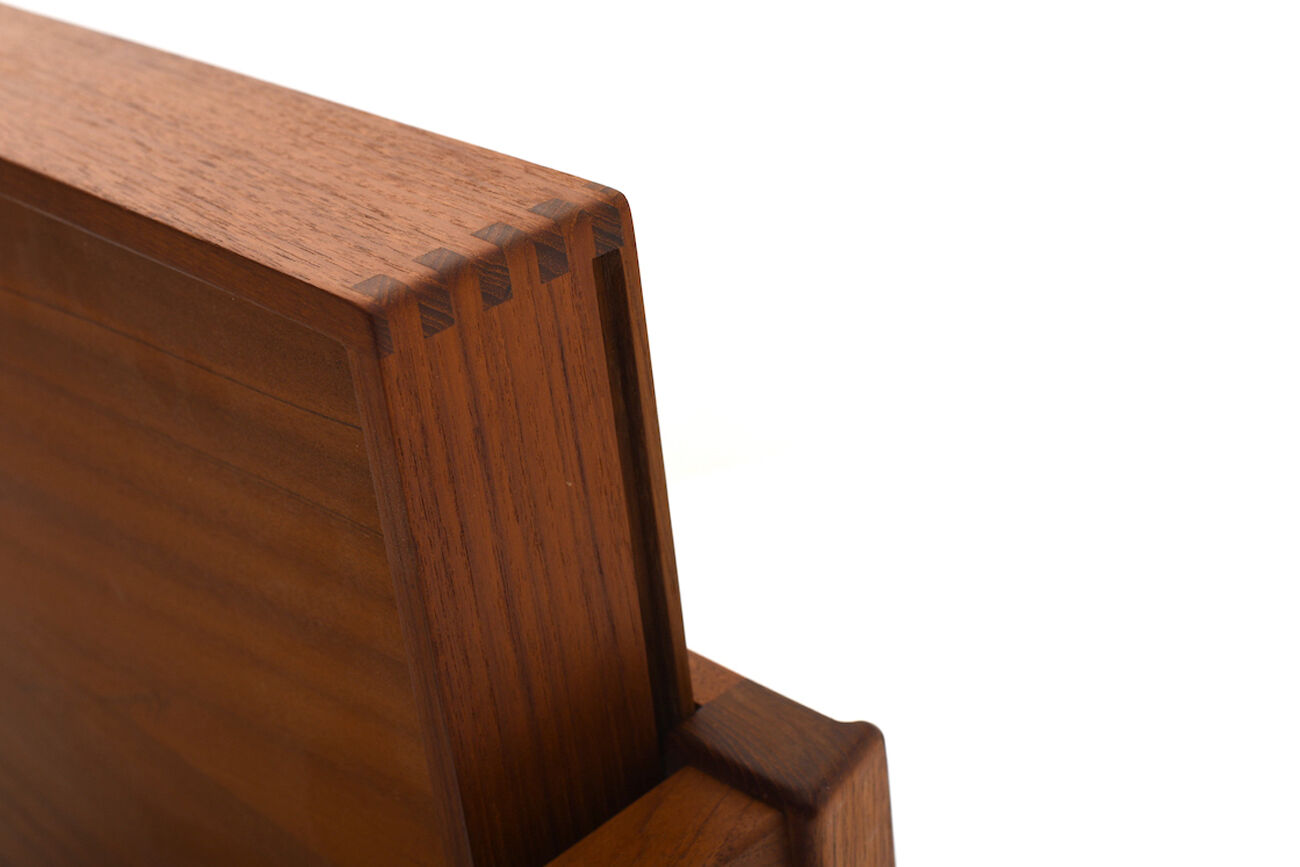 Fine danish pair of mid century teak nightstands