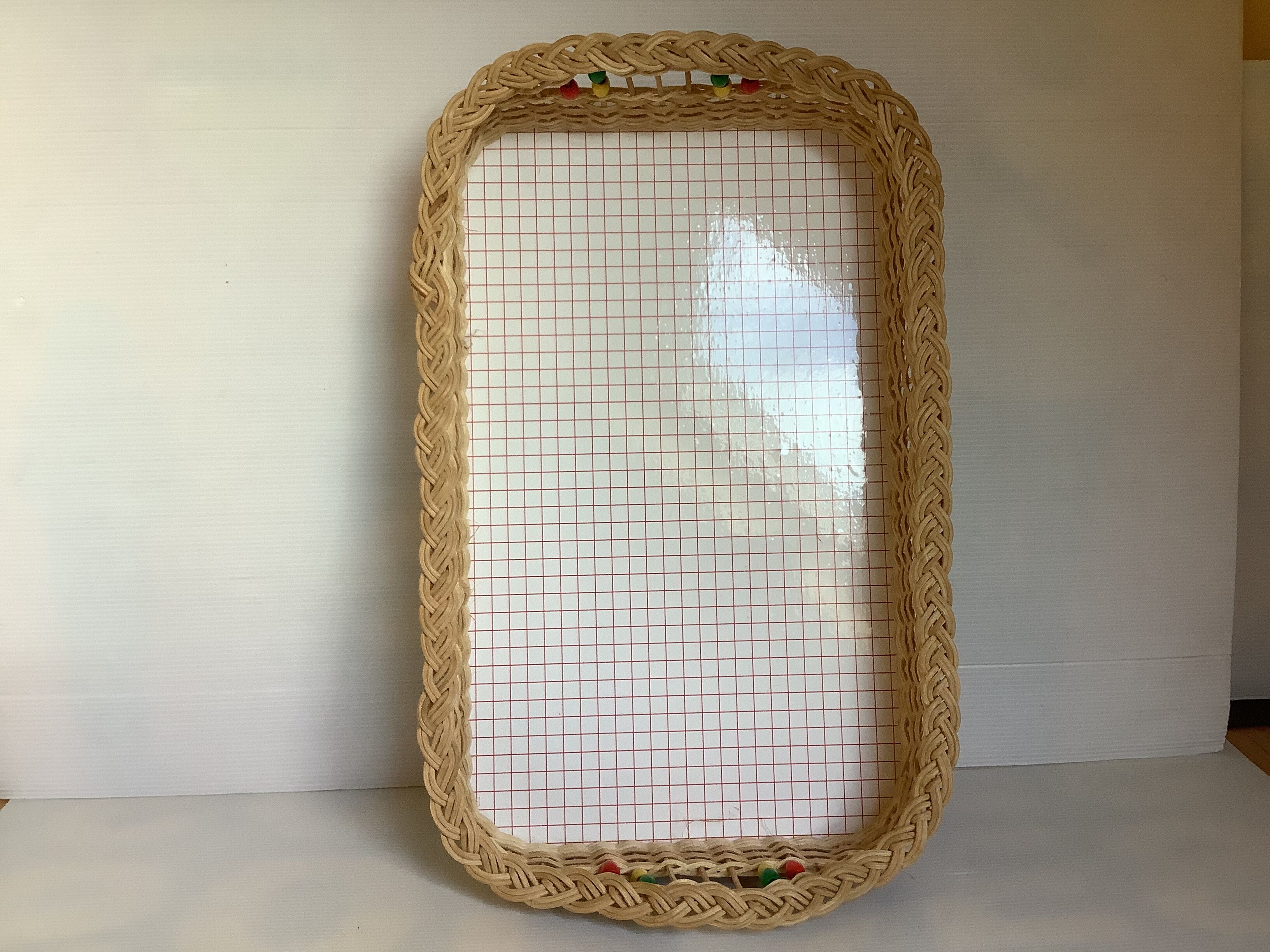 Plateau corbeille osier rotin