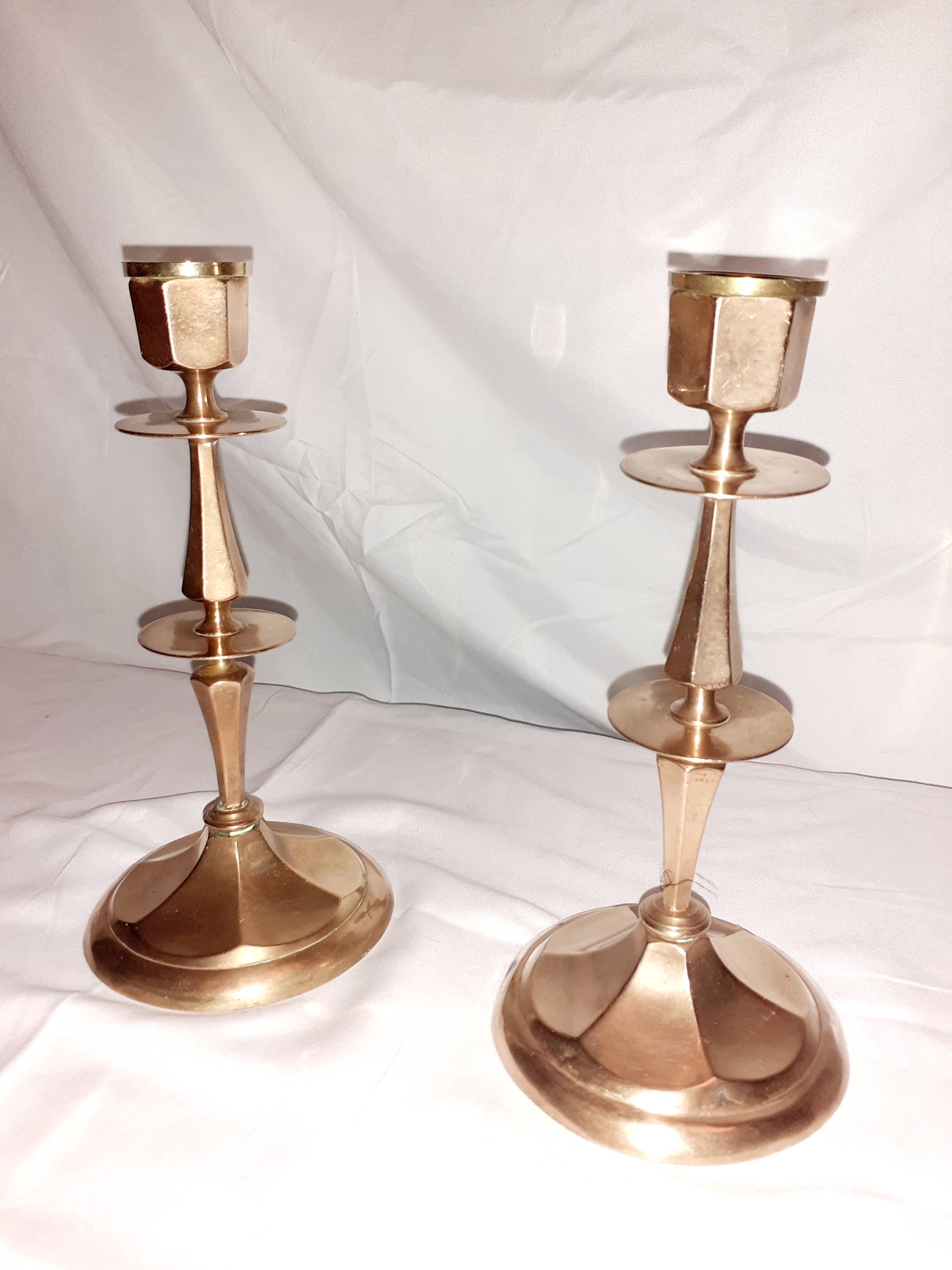 Old copper candlesticks