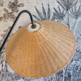 Vintage floor lamp rattan lampshade