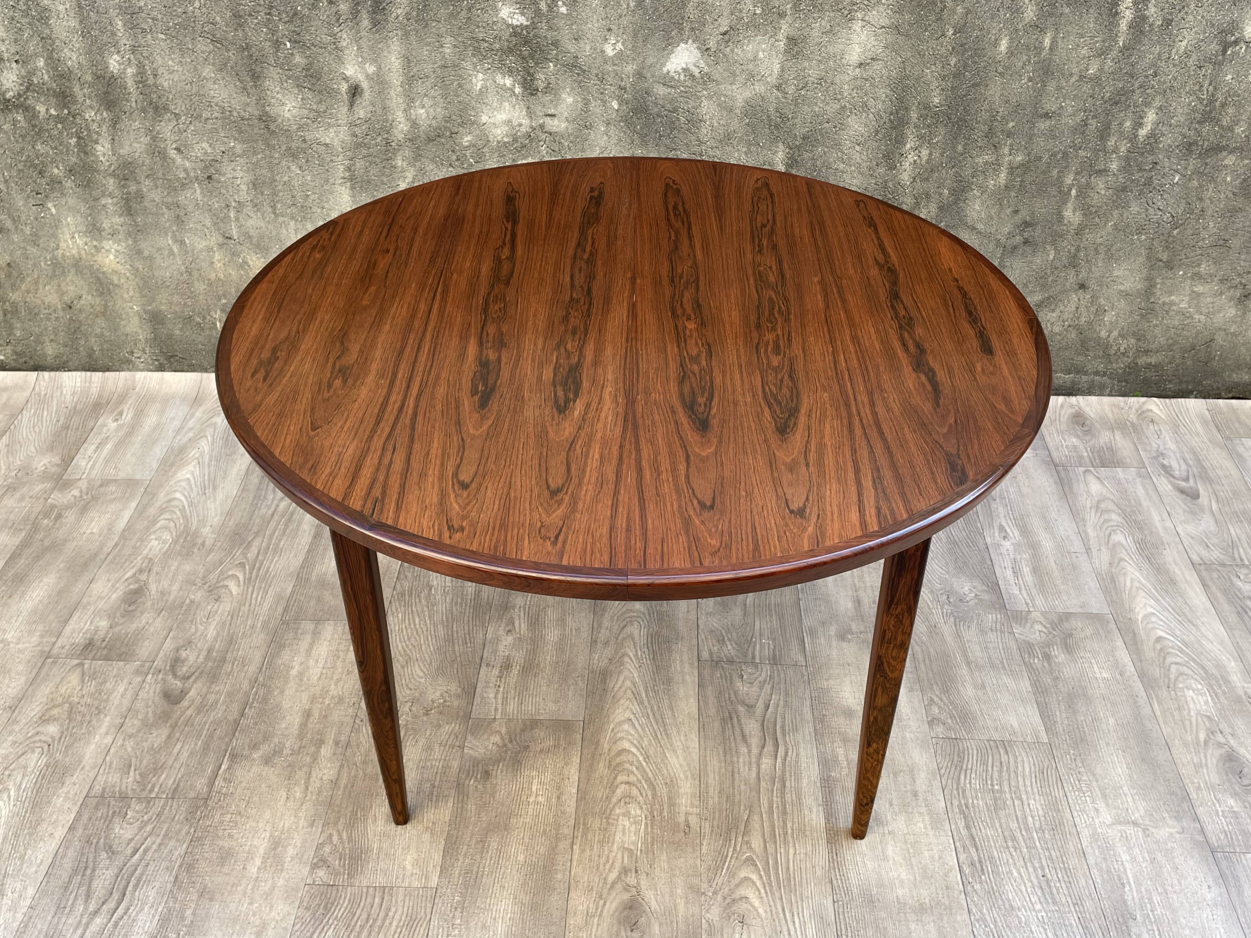 Table scandinave extensible en palissandre, 1960s