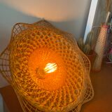 Wall lamp in natural fiber