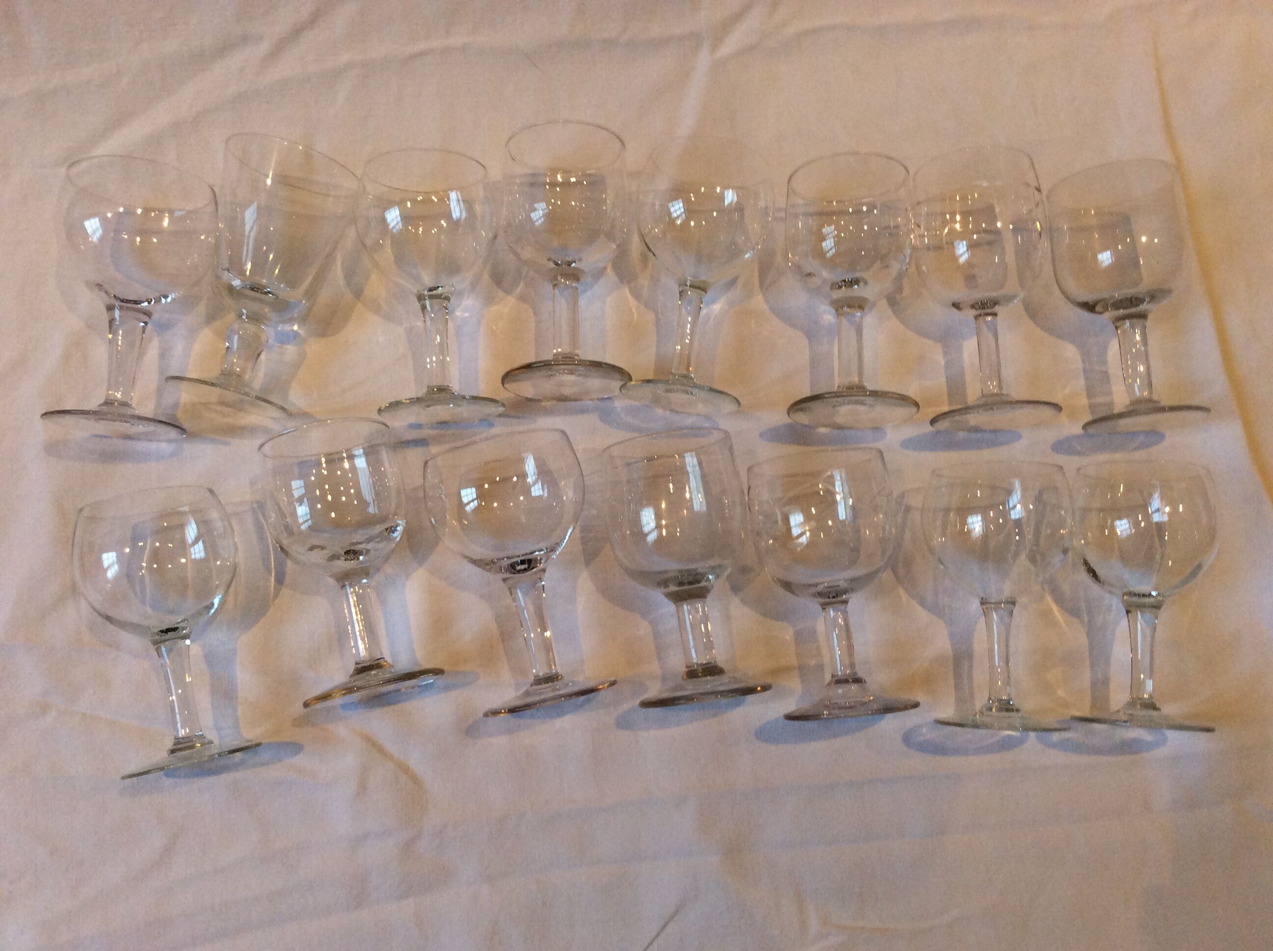 15 mismatched old glasses